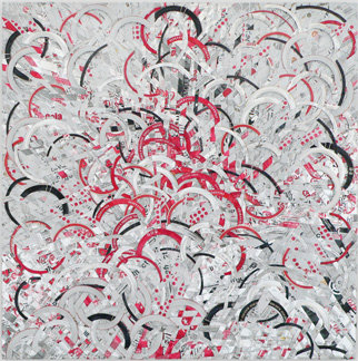 Anka Kröhnke, „Serve Chilled“, 2011, 90 cm², Textur aus Getränkedosen Anka Kröhnke,