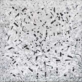 Anka Kröhnke, „Rainy Weather“, 2006, 90 cm², Textur aus Getränkedosen Anka Kröhnke,
